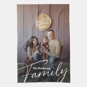 Simple Custom Family Photo Tea Towel