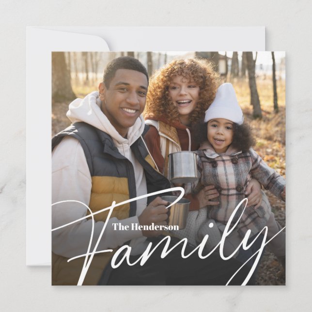 Simple Custom Family Photo Thank You Card (Front)