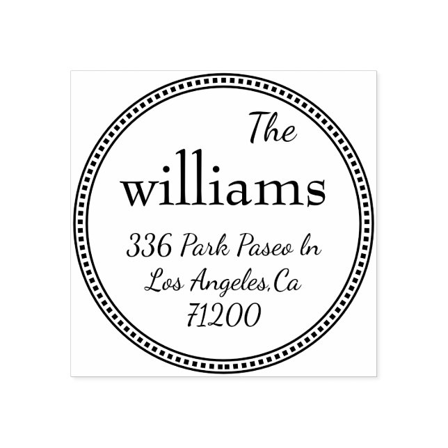 Simple Custom Family Round Return Address Stamp (Imprint)