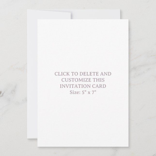 Simple Custom Flat Invitation Card | Size 5" x 7" (Front)