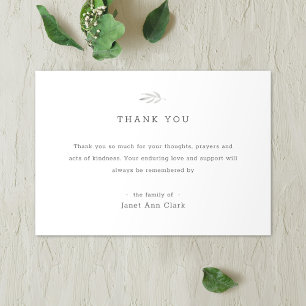 Simple Custom Funeral Thank You Card