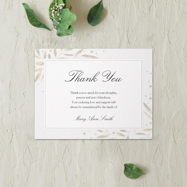 Simple Custom Funeral Thank You Note Card (Creator Uploaded)