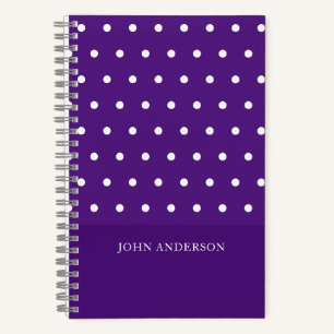 Simple Custom Funky Purple Polka Dots Pattern Notebook