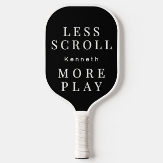 Simple Custom Funny Black White Motivational Men Pickleball Paddle