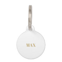 Simple custom gold white minimalist dog name info