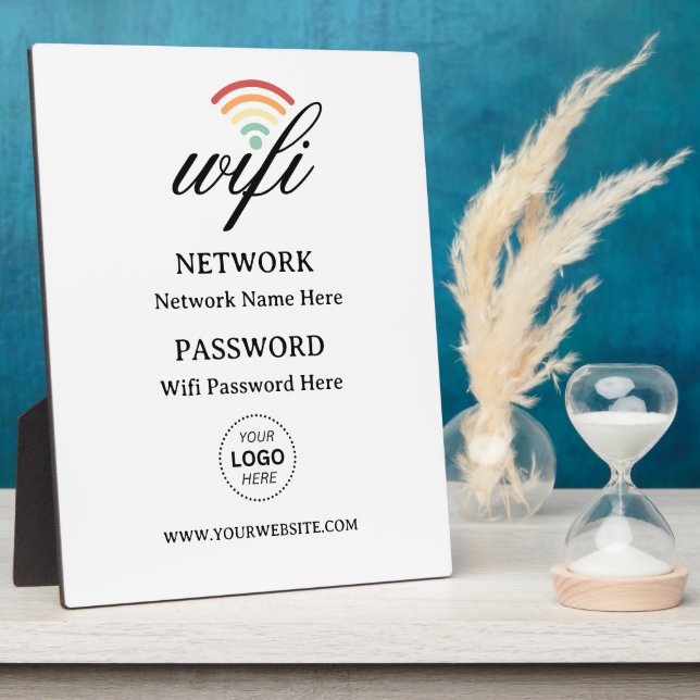 Simple Custom Guest Wifi Password and Network Plaque (Side)