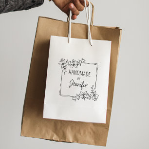 Simple Custom Handmade, Floral Business  Rubber Stamp