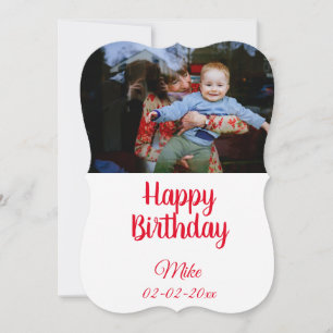simple custom happy birthday photo invitation