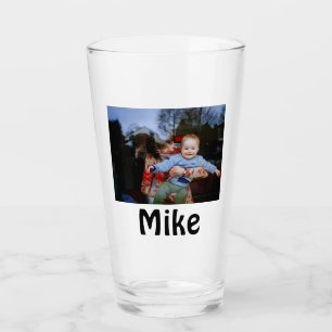 simple custom happy birthday photo invitation glass