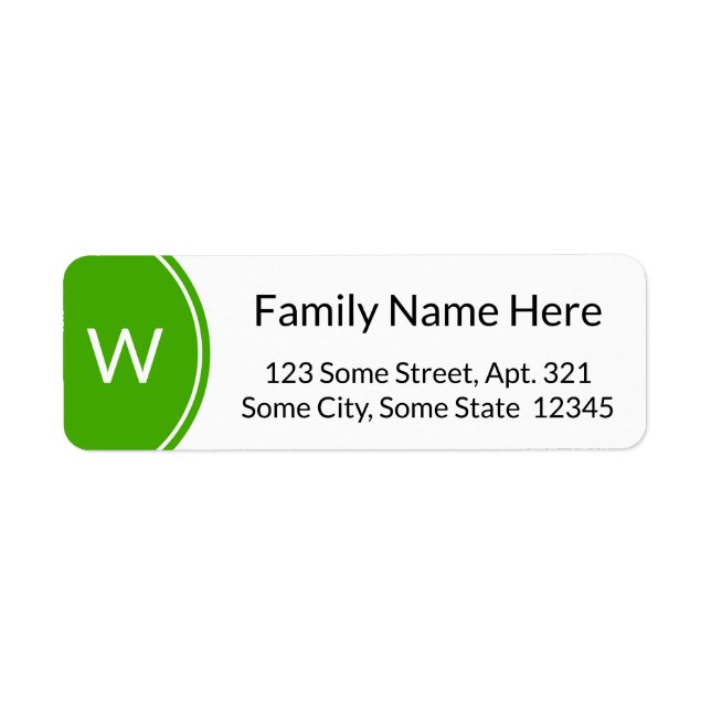 Simple Custom Initial Letter Return Address Label (Front)