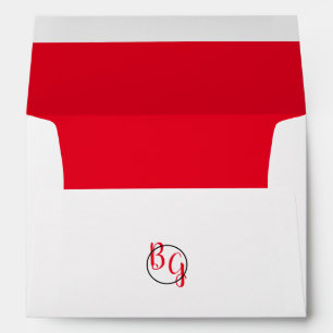 Simple Custom Initials 5x7 Wedding Invitation  Envelope