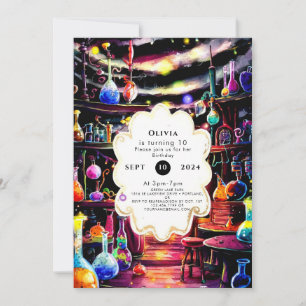 Simple Custom Kids Scientist Birthday Invitation