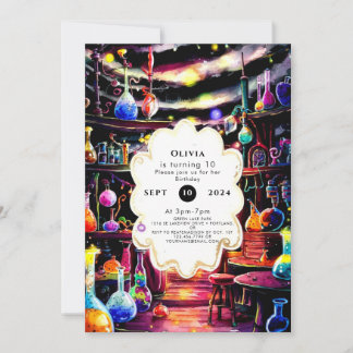 Simple Custom Kids Scientist Birthday Invitation