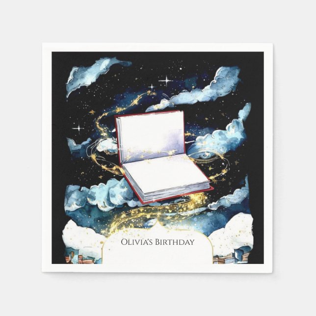 Simple Custom Library Storybook Birthday Napkin (Front)