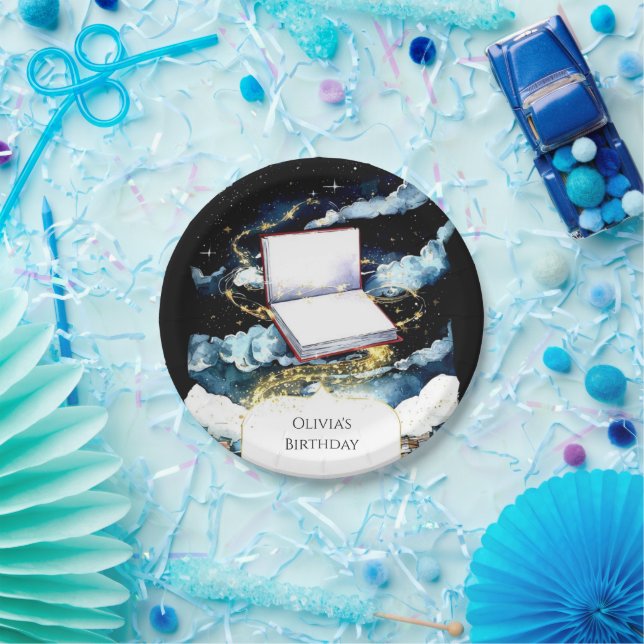 Simple Custom Library Storybook Birthday Paper Plate (Party)