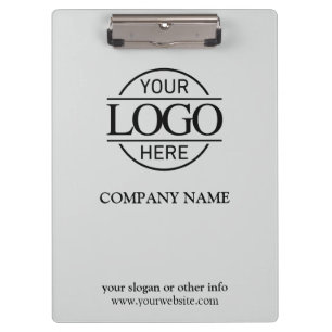 Simple Custom Light Grey Company Business Logo Clipboard