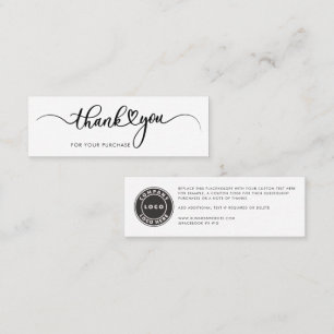 Simple Custom Logo and Business Thank You Mini Business Card