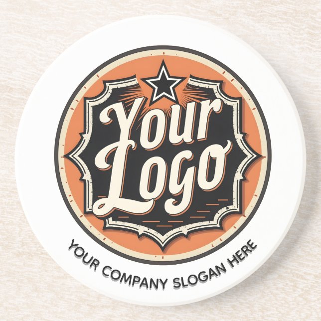 Simple Custom Logo and Text Business Coaster (Front)