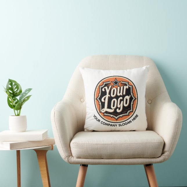 Simple Custom Logo and Text Business Cushion (Chair)
