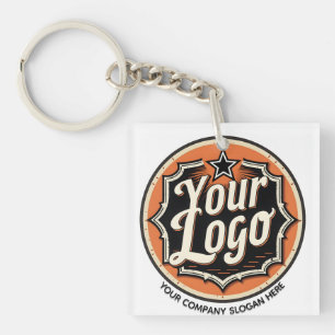 Simple Custom Logo and Text Business Key Ring