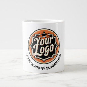 Simple Custom Logo and Text Business Large Coffee Mug