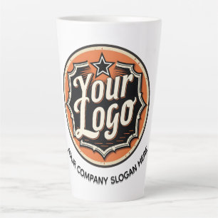 Simple Custom Logo and Text Business Latte Mug