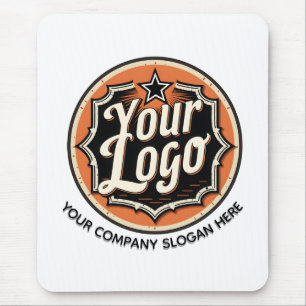 Simple Custom Logo and Text Business Mouse Mat
