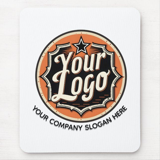 Simple Custom Logo and Text Business Mouse Mat (Front)