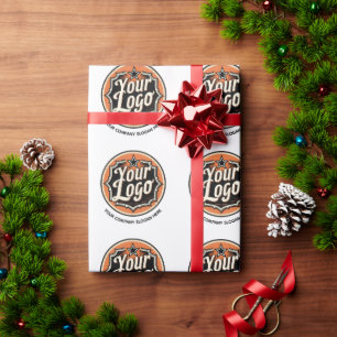 Simple Custom Logo and Text Business Wrapping Paper