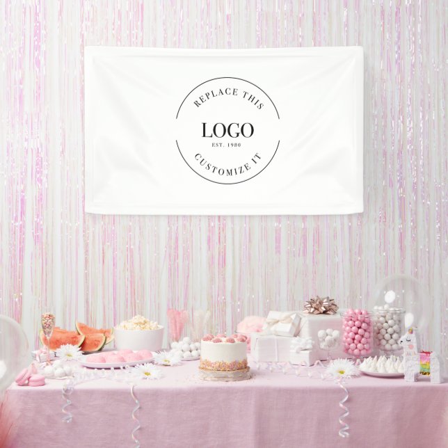 Simple Custom Logo backdrop Company branding Banne Banner (Party)