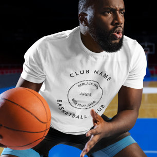 Simple Custom Logo Basketball Club Name T-Shirt