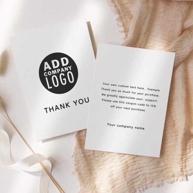 Simple Custom Logo Business Thank You Card (Creator Uploaded)