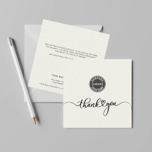 Simple Custom Logo Business Thank You Card