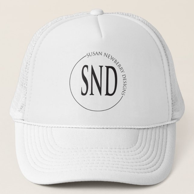 Simple Custom Logo Business Trucker Hat (Front)