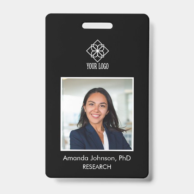 Simple Custom Logo Employee Photo ID  Badge (Front)