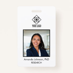 Simple Custom Logo Employee Photo ID  ID Badge