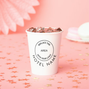 Simple Custom Logo Hotel Name Any Color Paper Cups