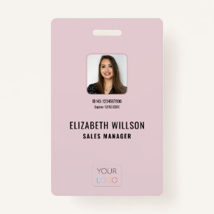 Simple Custom Logo, Name, Photo Employee ID Badge