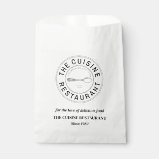 Simple Custom Logo Restaurant Bakery Food Paper  Favour Bags