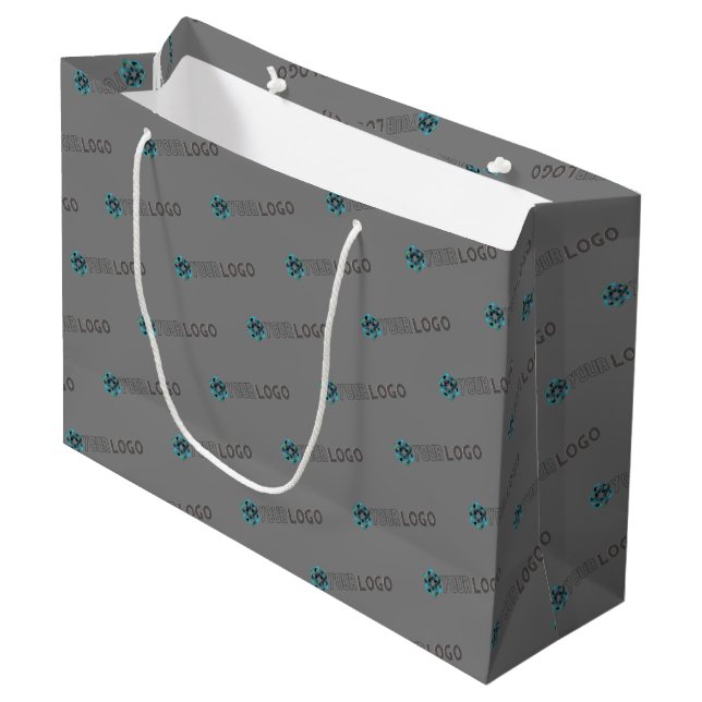 Simple Custom Logo Shopping Business Shopping Large Gift Bag (Front Angled)