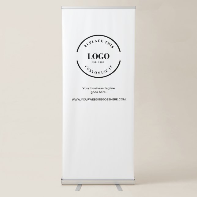 Simple Custom Logo tagline website Company Retractable Banner (Front)