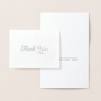 Simple Custom Message Folded Foil Thank You Card