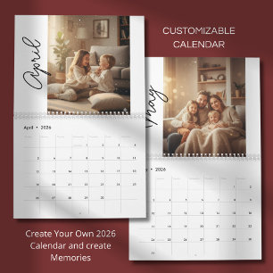 Simple Custom Modern Design Photo Calendar