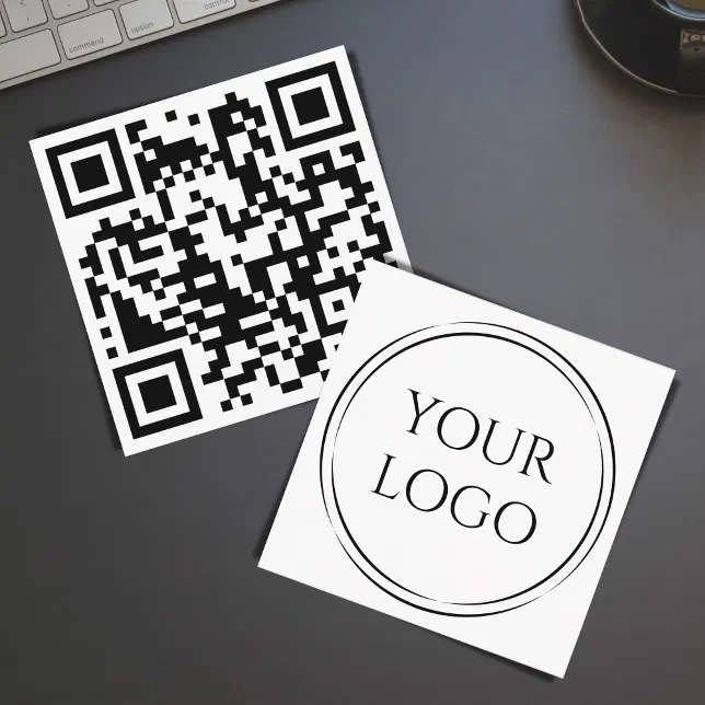 Simple Custom Modern Minimalist QR Code Logo Square Business Card | Zazzle