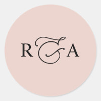 Simple Custom Monogram Dusty Rose Personalised
