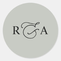 Simple Custom Monogram Sage Green Personalised Cla