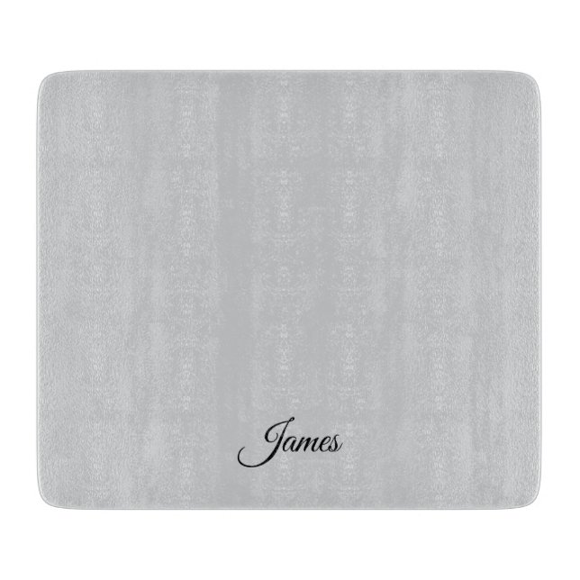 Simple Custom Name Grey Cutting Board (Front)