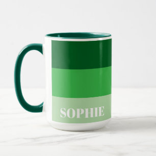 Simple Custom Name Modern Stylish Green Colour Mug