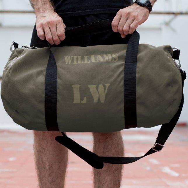 Simple Custom Name Monogram Jersey Number Duffle Bag (Creator Uploaded)