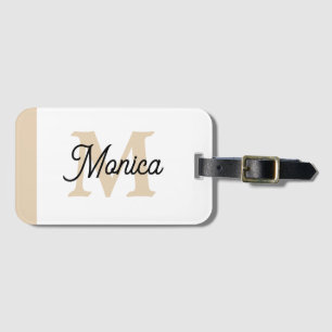 Simple Custom Name Monogram Modern Luggage Tag